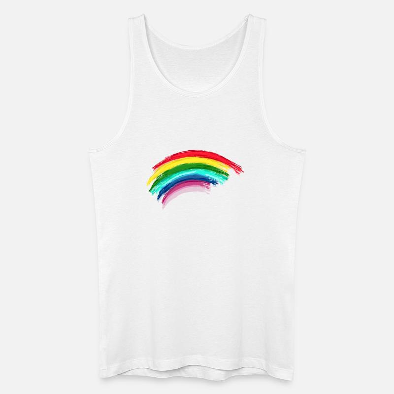 Rainbow Regenbogen Hope - Männer Bio Tank Top - Weiß