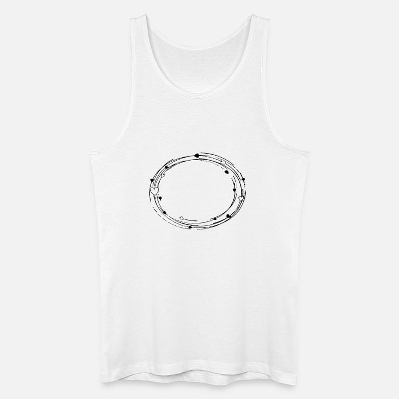 Deko oval mit Herzen - Rahmen Hintergrund - Männer Bio Tank Top - Weiß