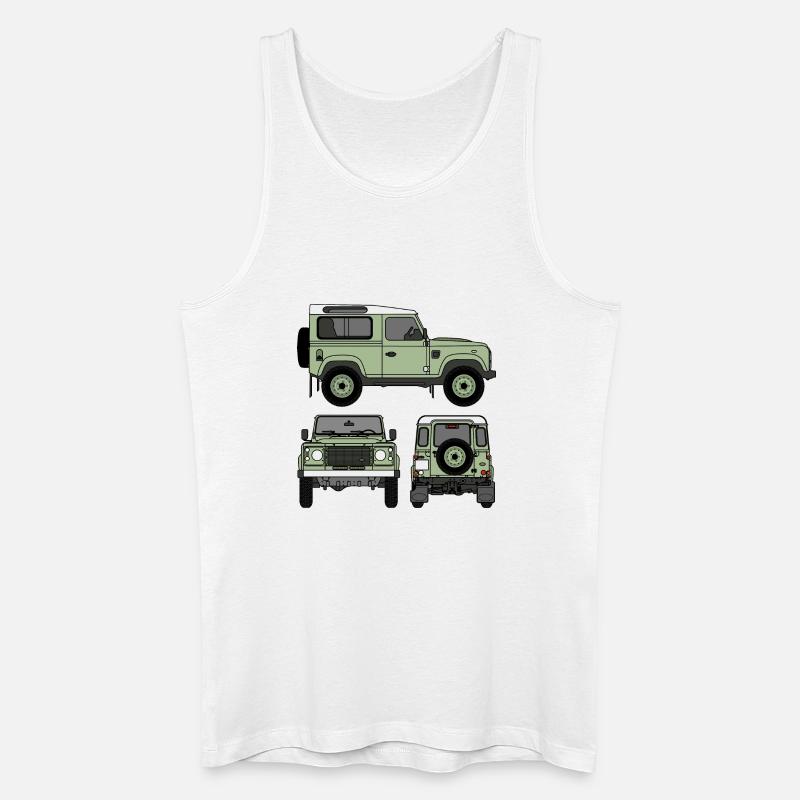 Defender 90 - Seiten - Männer Bio Tank Top - Weiß