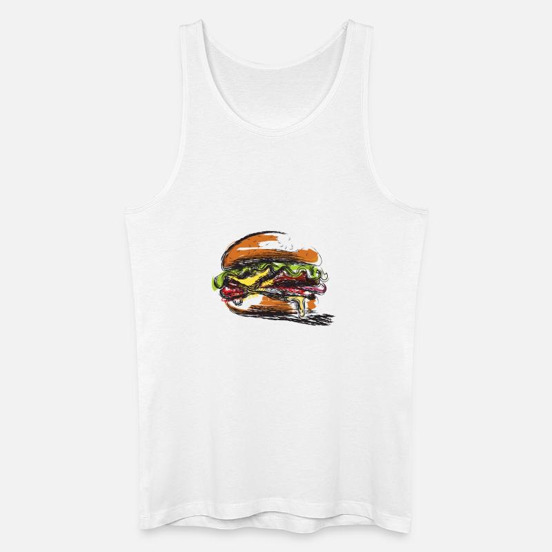 Hamburger-gefülltes Sandwich-Poster - Männer Bio Tank Top - Weiß