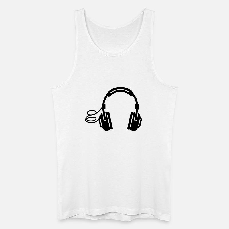 Kopfhörer headphones - Männer Bio Tank Top - Weiß