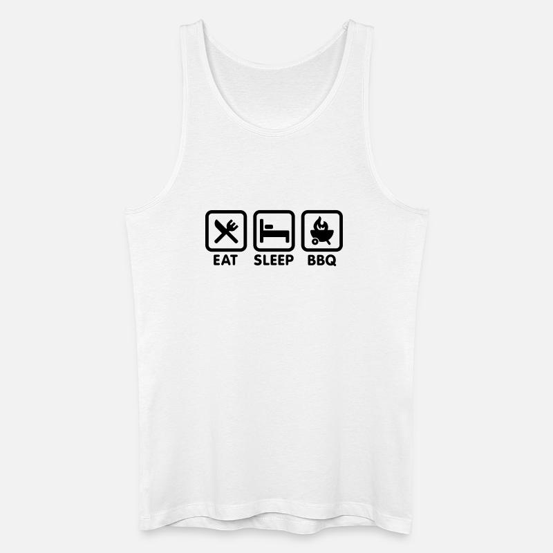 EAT - SLEEP - BBQ - Männer Bio Tank Top - Weiß