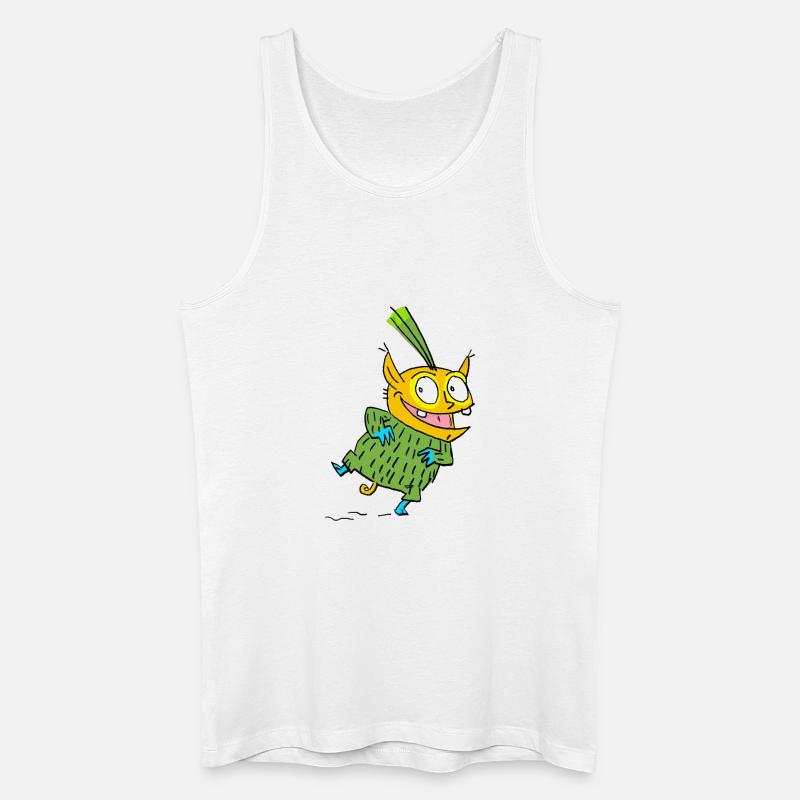 Fröhlicher Monster im Grünen Pullover - Männer Bio Tank Top - Weiß