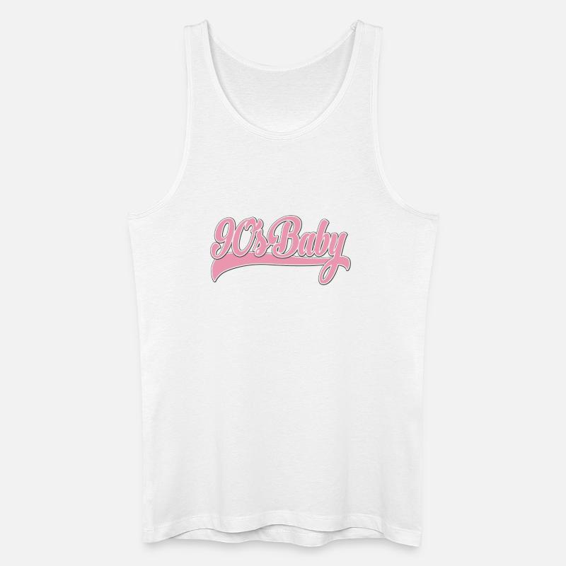 90s Baby Pink Retro Script - Männer Bio Tank Top - Weiß