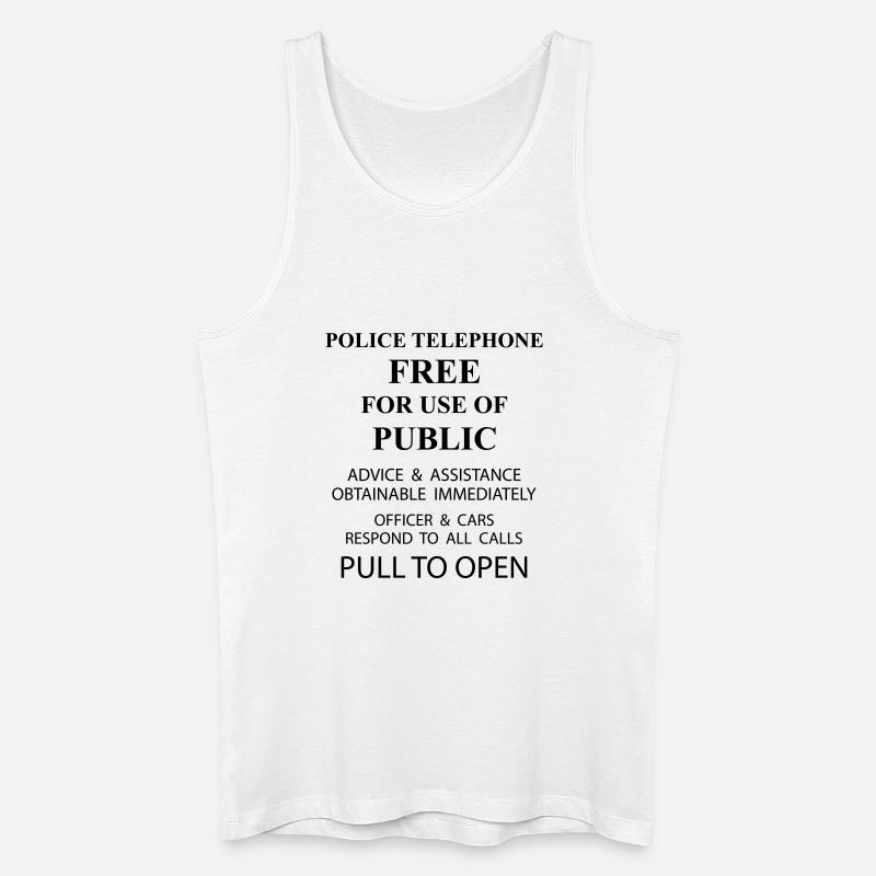 police box text - Männer Bio Tank Top - Weiß