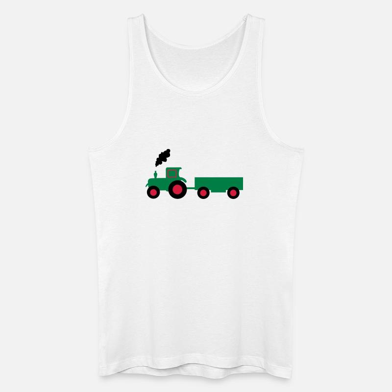 traktor trecker anhaenger - Männer Bio Tank Top - Weiß