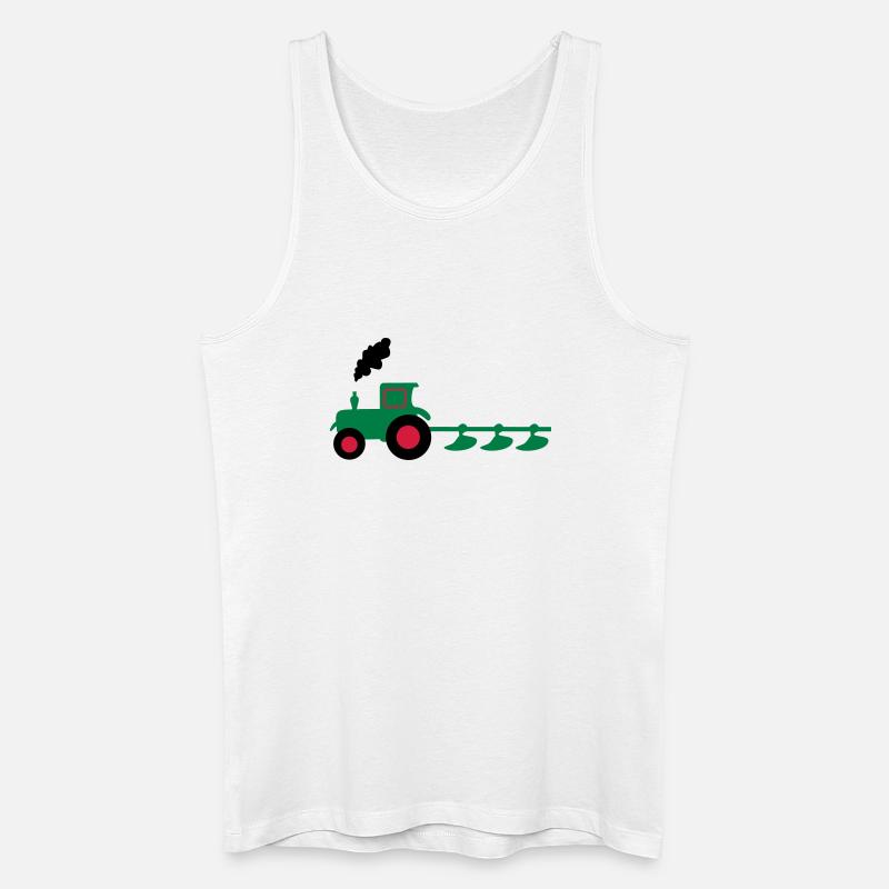 traktor trecker pflug - Männer Bio Tank Top - Weiß