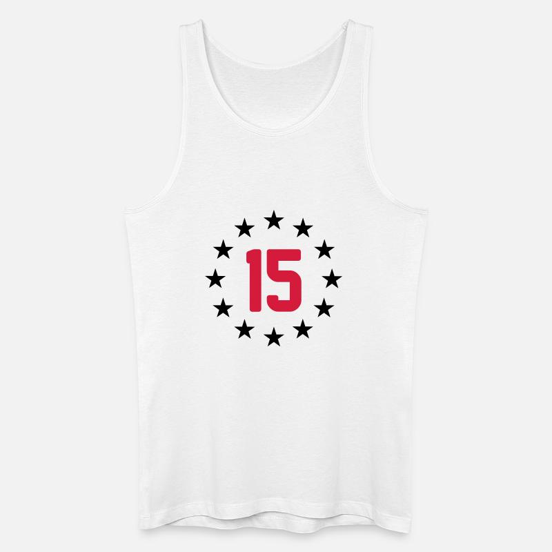 15 jahre - Männer Bio Tank Top - Weiß