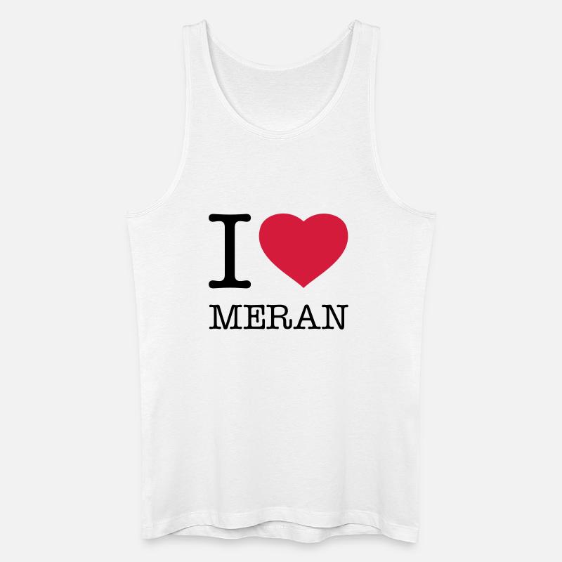 I LOVE MERAN - Männer Bio Tank Top - Weiß