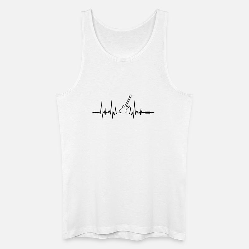 Wave Gitarre mit Klinkenstecker-Enden - Männer Bio Tank Top - Weiß