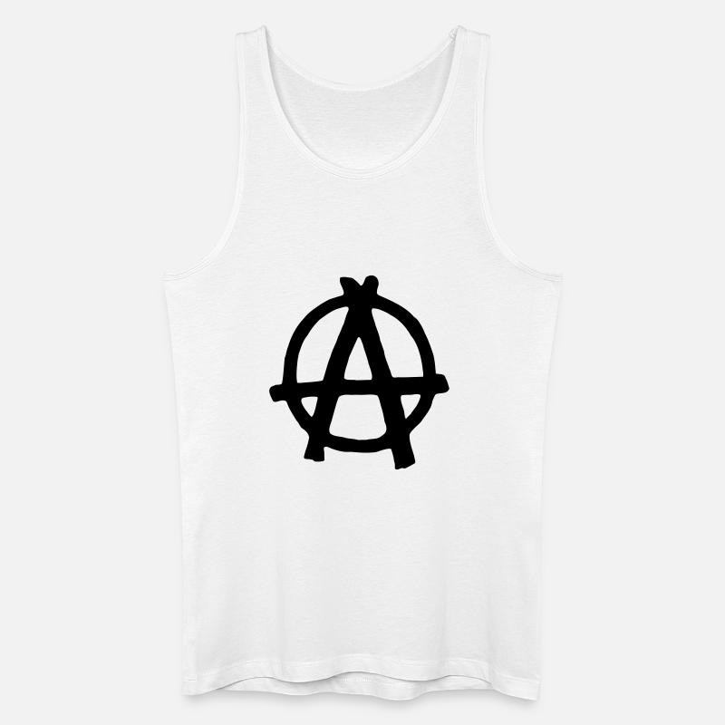 Anarchy - Männer Bio Tank Top - Weiß
