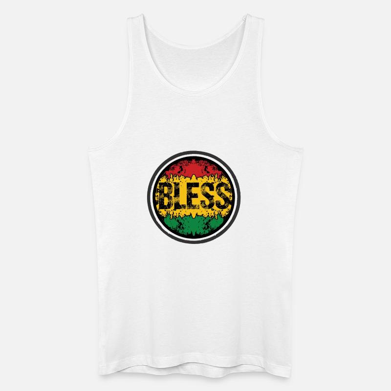 Rastafarian Blumen Muster - Männer Bio Tank Top - Weiß
