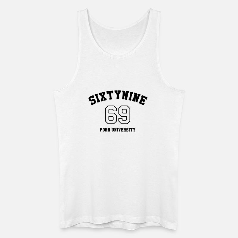 69 Porn University - Männer Bio Tank Top - Weiß