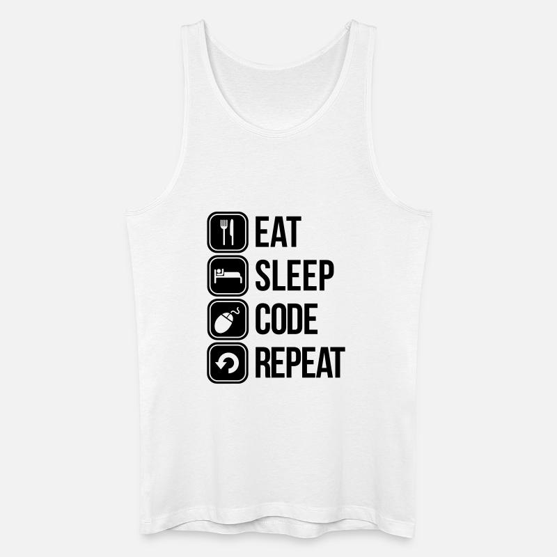 eat sleep code - Männer Bio Tank Top - Weiß