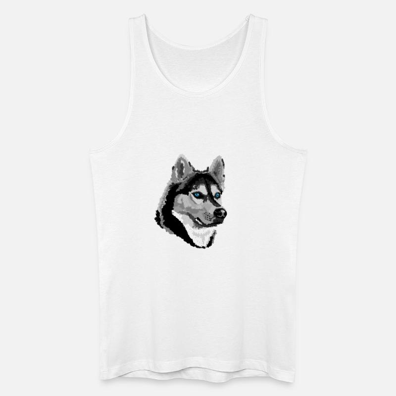 Husky - Männer Bio Tank Top - Weiß