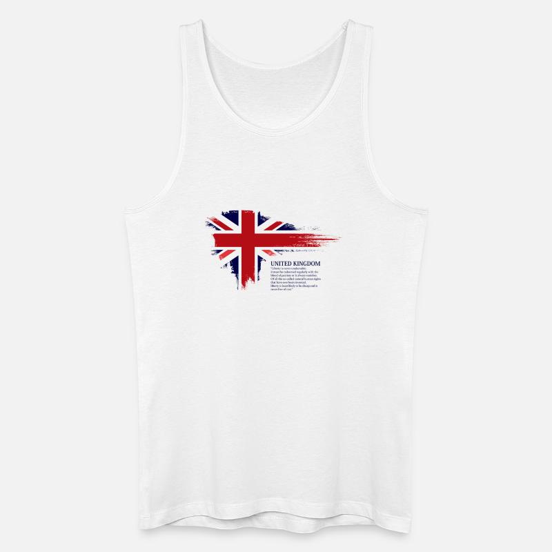 Brushstroke Union Jack Flag - Men’s Organic Tank Top - white