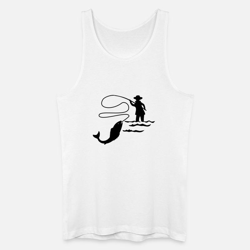 Fischer Fliegenfischen - Männer Bio Tank Top - Weiß
