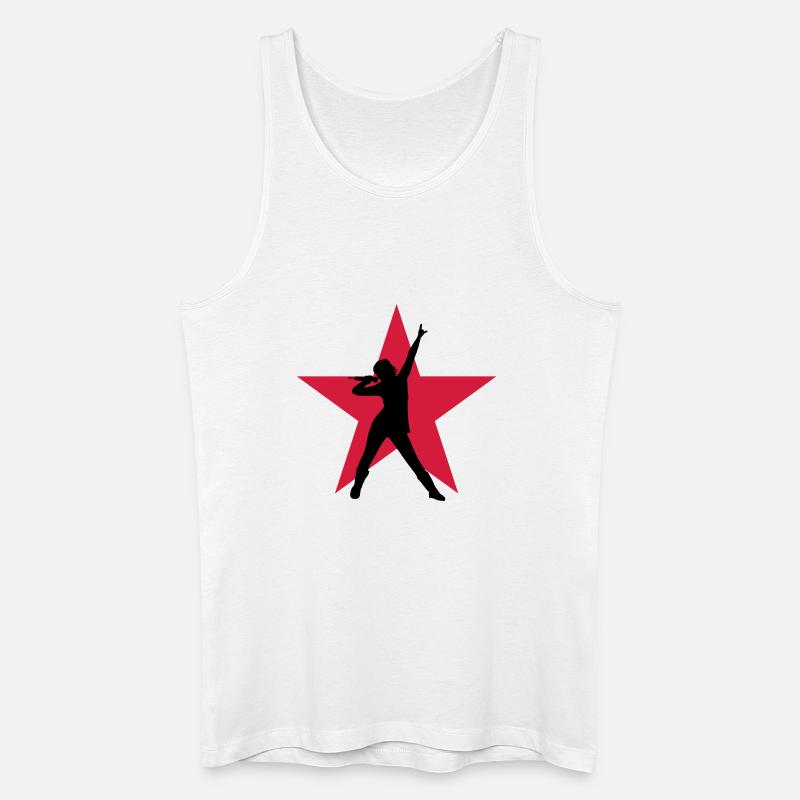 Singer / Sänger / Chanter - Männer Bio Tank Top - Weiß