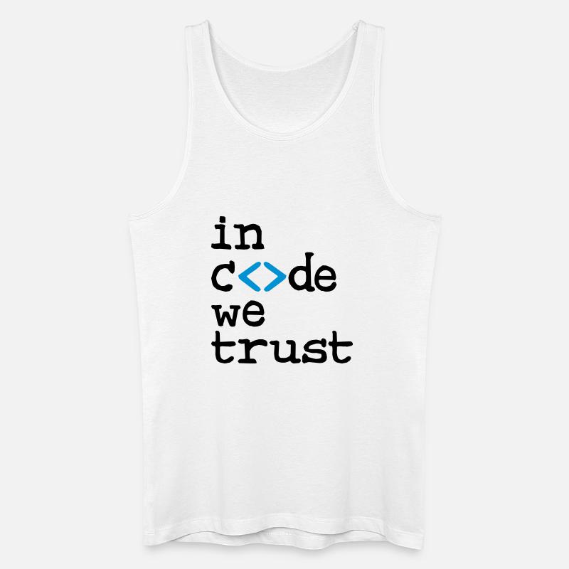 in code we trust ! - Männer Bio Tank Top - Weiß