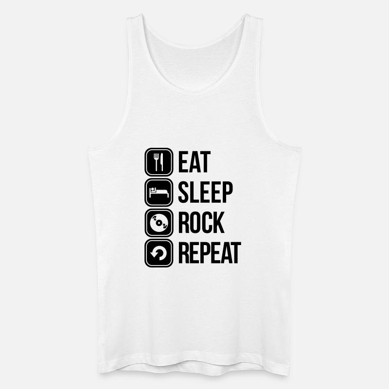 eat sleep rock repeat - Männer Bio Tank Top - Weiß