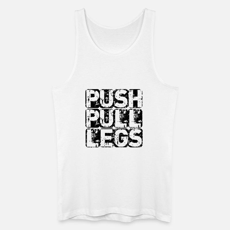 PUSH PULL LEG - Männer Bio Tank Top - Weiß