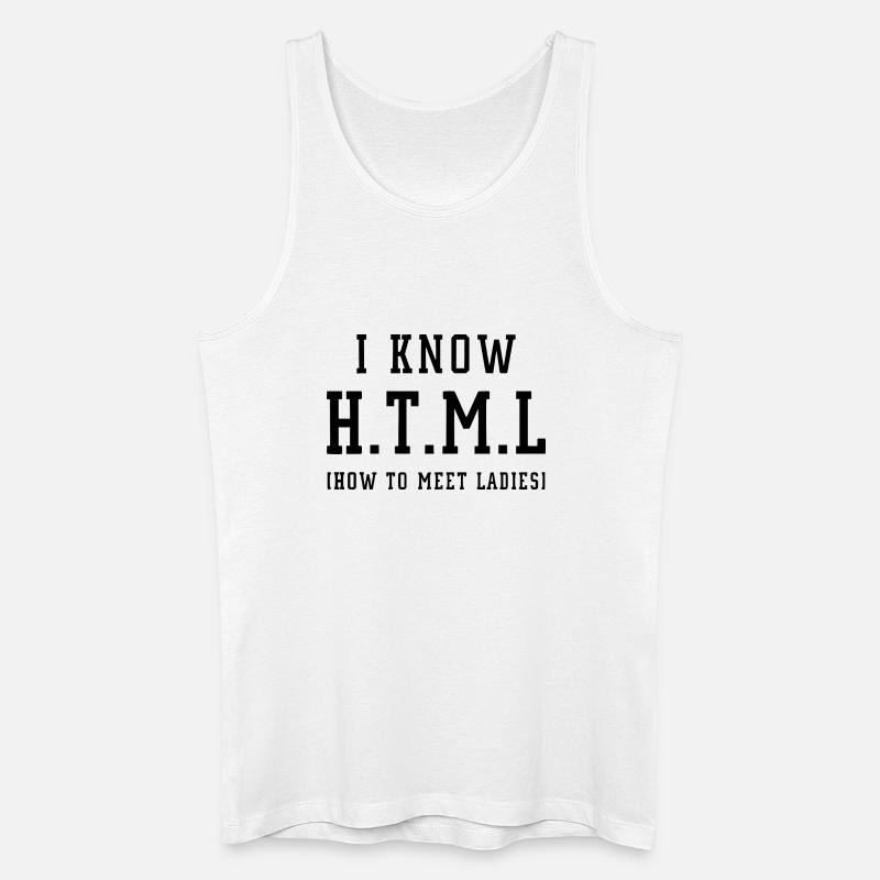 I know HTML - Männer Bio Tank Top - Weiß