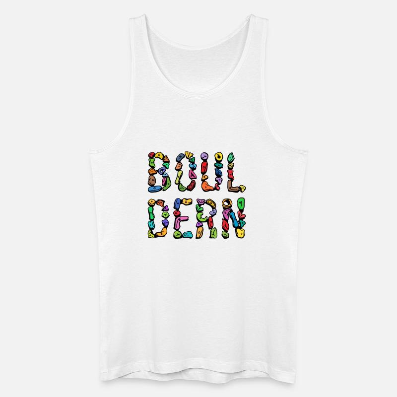 Bouldern Boulder Klettern Schrift Bergsteigen - Männer Bio Tank Top - Weiß