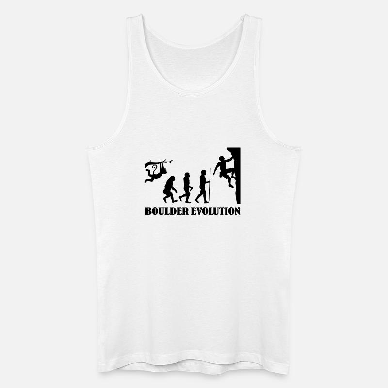 Boulder Evolution Klettern Bergsteigen Boulderer - Männer Bio Tank Top - Weiß
