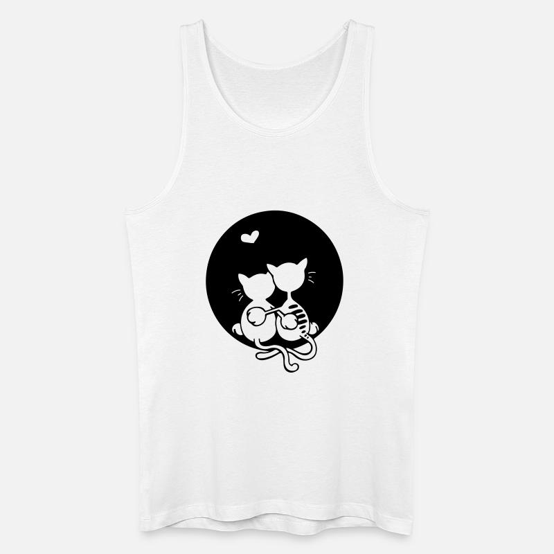 Katzen Paar - Männer Bio Tank Top - Weiß