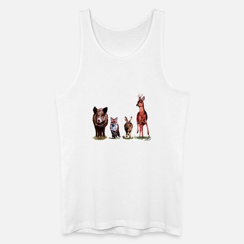 Wild-Quartett - Männer Bio Tank Top - Weiß