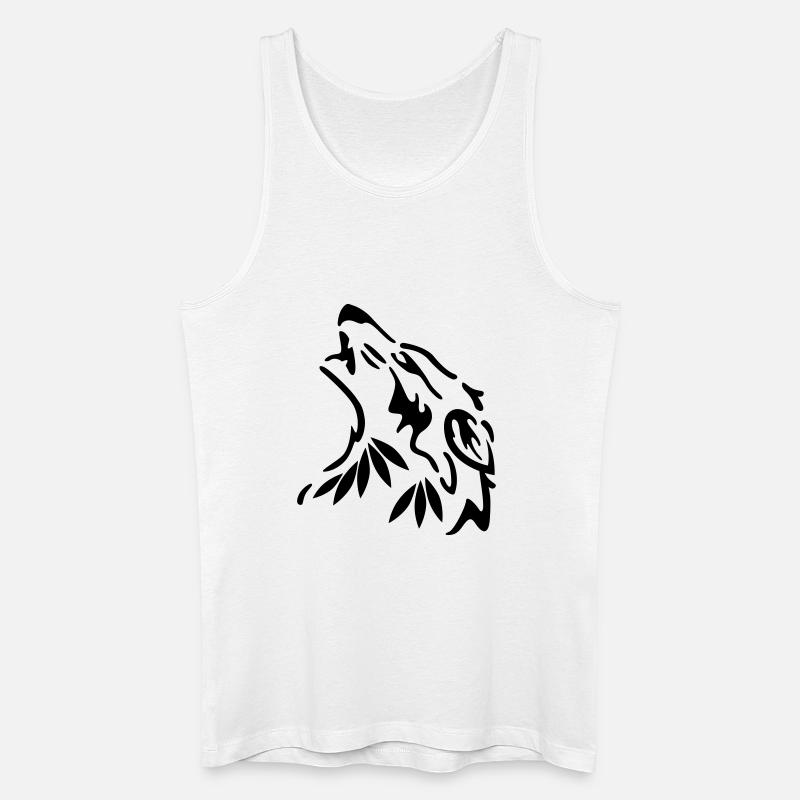 wolf - Männer Bio Tank Top - Weiß