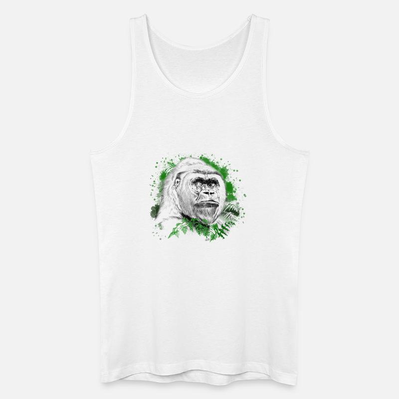 Gorilla - Männer Bio Tank Top - Weiß