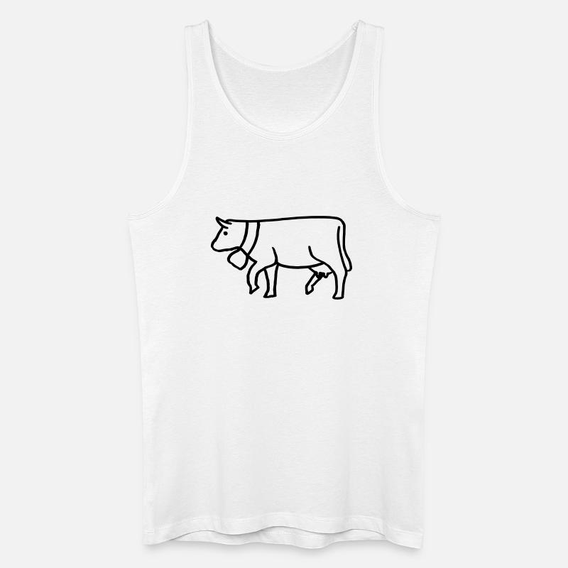 Kuh gezeichnet mit Glocke - Männer Bio Tank Top - Weiß