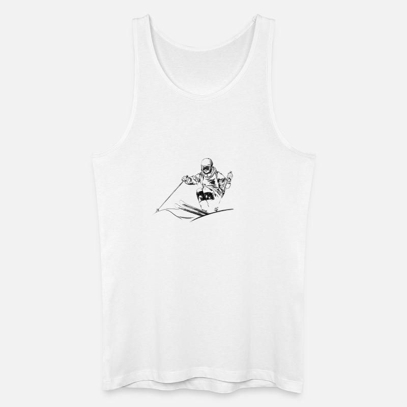 Mogul skiing - Männer Bio Tank Top - Weiß