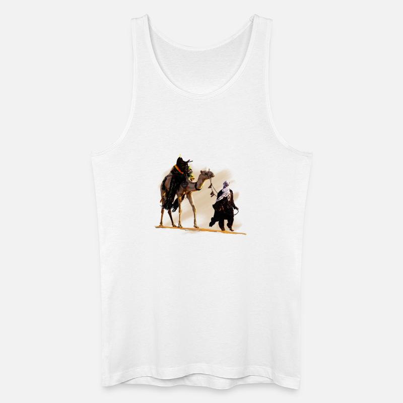 Beduin mit Kamel - Männer Bio Tank Top - Weiß