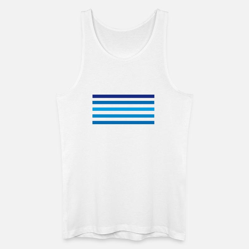 Blaue Streifen Minimal - Männer Bio Tank Top - Weiß