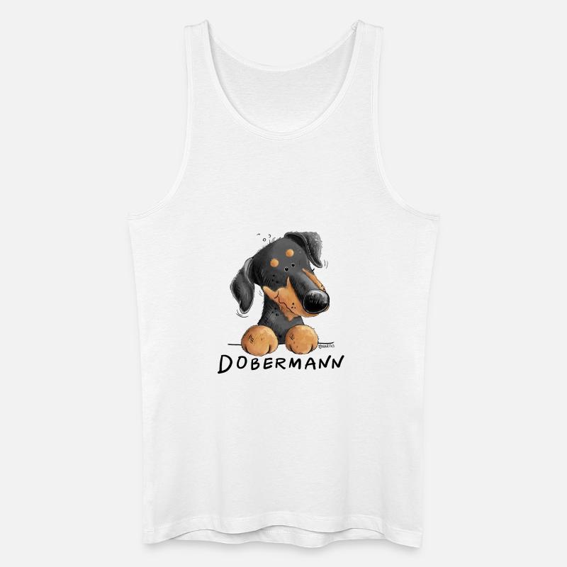 Lustiger Dobermann I Hund Comic - Männer Bio Tank Top - Weiß