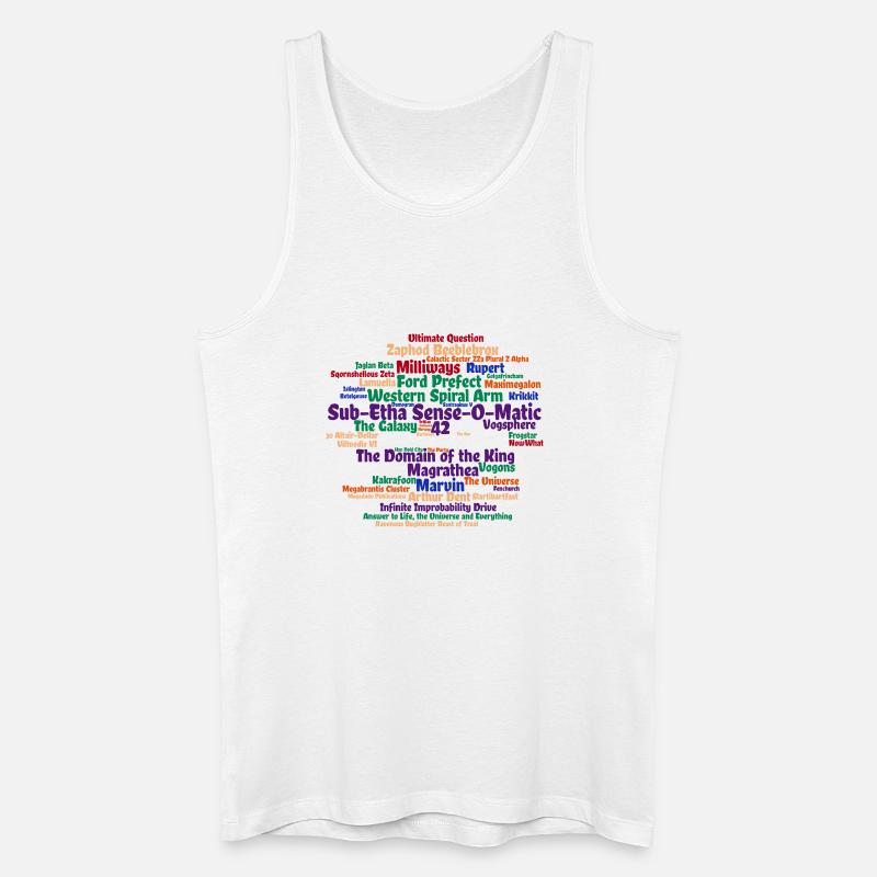Sci Fi Wortwolke mit 42 - Männer Bio Tank Top - Weiß