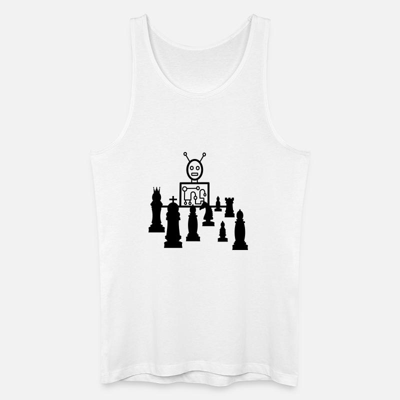 schach computer - Männer Bio Tank Top - Weiß