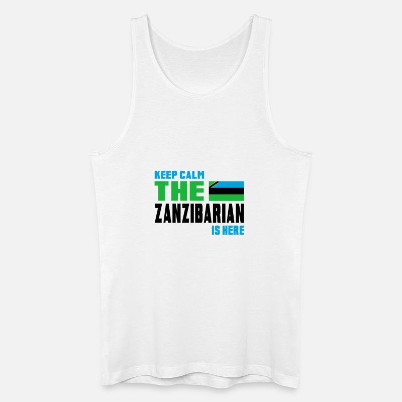 Keep Calm Design / Geschenk Tansania - Männer Bio Tank Top - Weiß