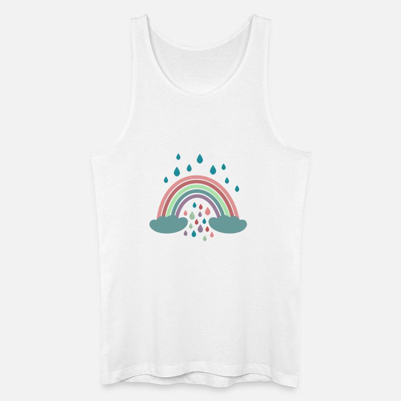 Happy Rainbow Regenbogen Design - Männer Bio Tank Top - Weiß