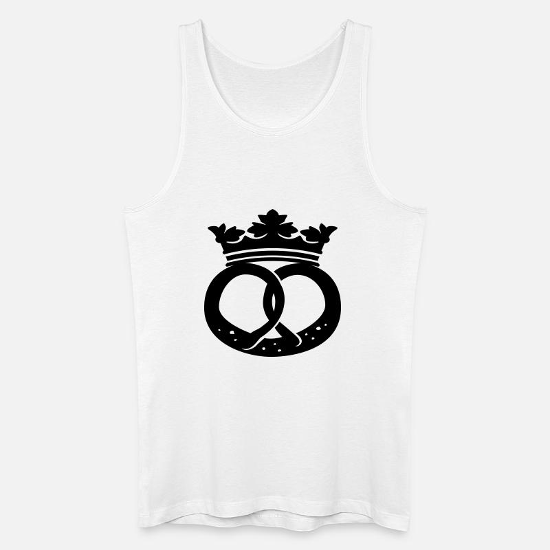 Brezel mit Krone, Brezelkönig - Männer Bio Tank Top - Weiß