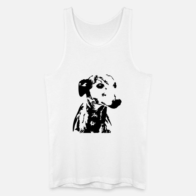 Whippet Kopf - Männer Bio Tank Top - Weiß