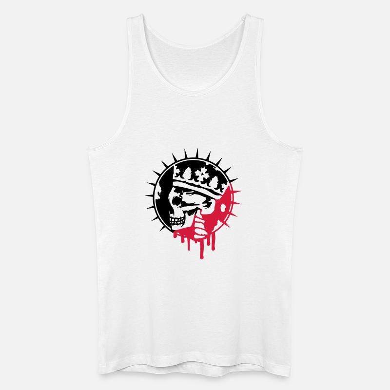 Totenschädel mit Krone Graffiti Patch - Männer Bio Tank Top - Weiß