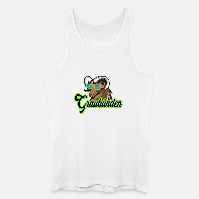 Graubünden Steinbock mit Sonnenbrille - Männer Bio Tank Top - Weiß