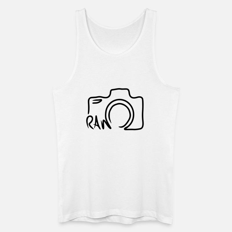 Kamera Linienform Strichzeichnung - Männer Bio Tank Top - Weiß