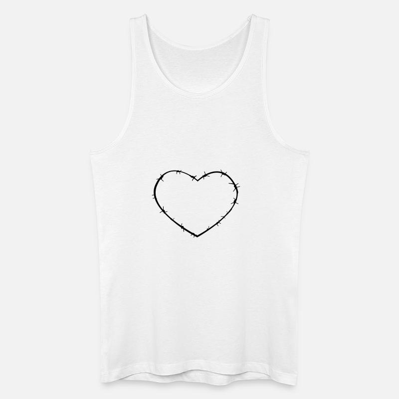 Stacheldraht-Herz - Männer Bio Tank Top - Weiß