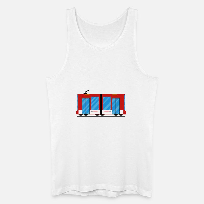 Tram Straßenbahn Zug - Männer Bio Tank Top - Weiß