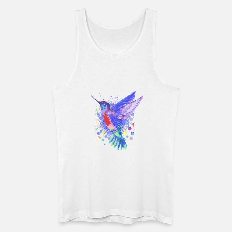 Kolibri Vogel - Schöner bunter Vogel - Männer Bio Tank Top - Weiß