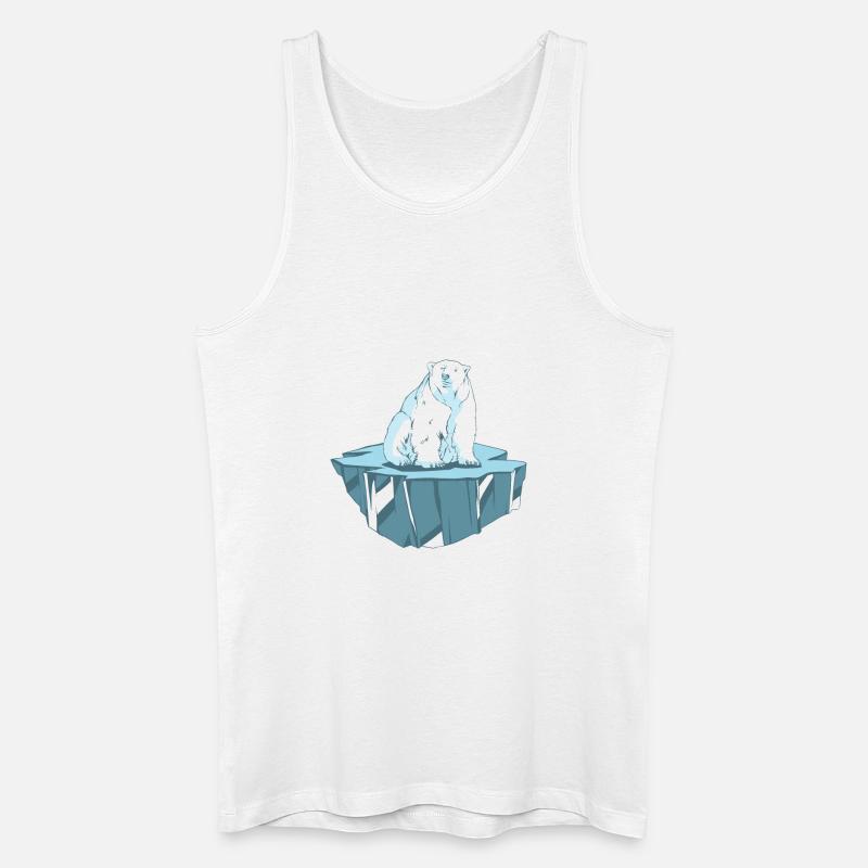 Eisbär auf Eisscholle - Männer Bio Tank Top - Weiß
